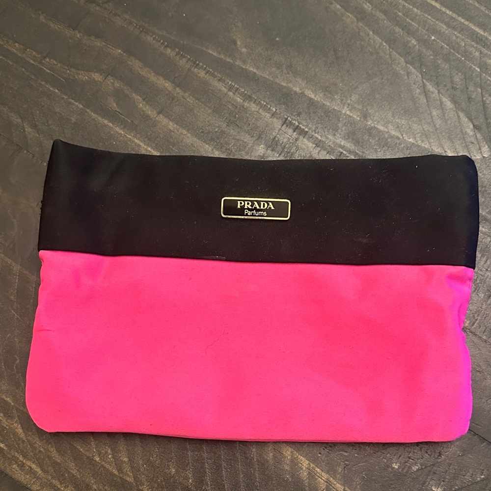 Pink and Black Cosmetic Pouch